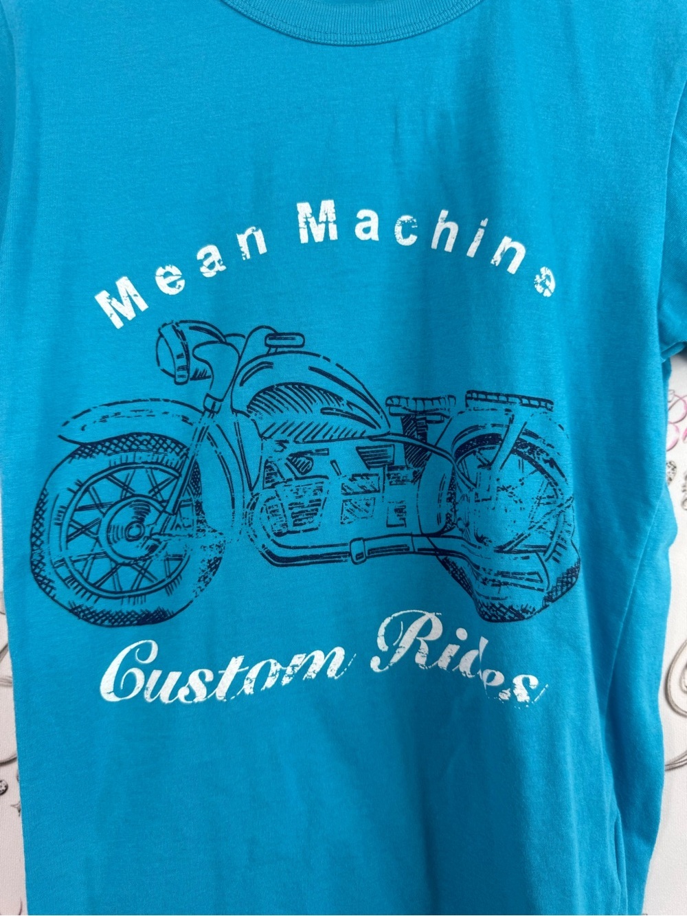 Mean Machine Turquoise Short Sleeve Tee - Custom Rides Graphic - Picture 5 of 10